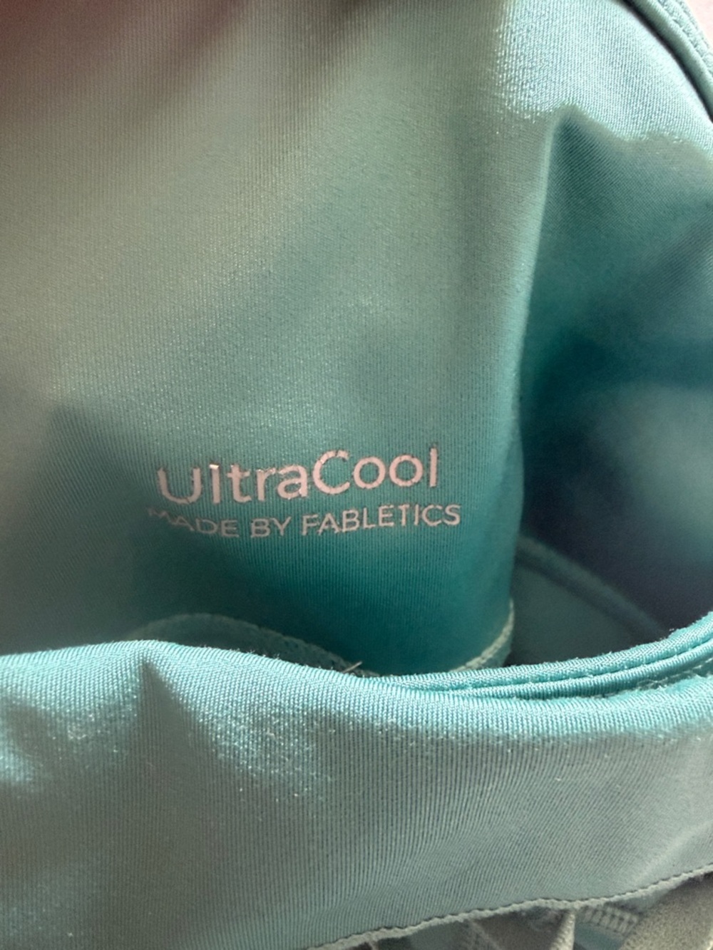 Fabletics Teal Drawstring Performance Leggings with Side Pockets - Picture 2 of 3